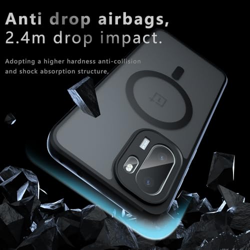 Image of Hybrid Shockproof Back Cover for OnePlus 15R 5G Magnetic Mag-Safe Compatible Case, Hard PC Back + Soft TPU Bumper, Translucent Smoke Matte Finish, Slim Protective Phone Case (OnePlus 15R)