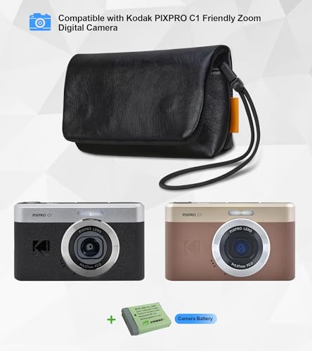 Funda Protectora de Cuero Negra para Cámara KODAK PIXPRO C1 miniatura 3