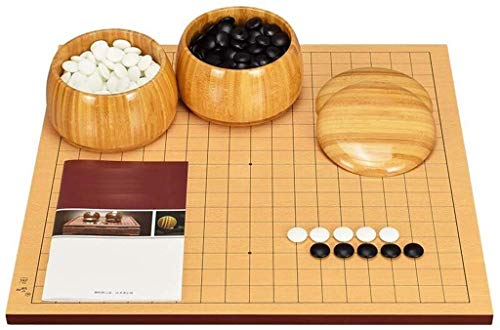 Juego portátil de ajedrez Go Game Tablero de ajedrez 13 Road 19 Road Madera Maciza de Doble Cara Adulto (B)