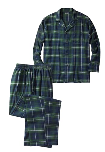 KingSize Men's Big & Tall Plaid Flannel Pajama Set