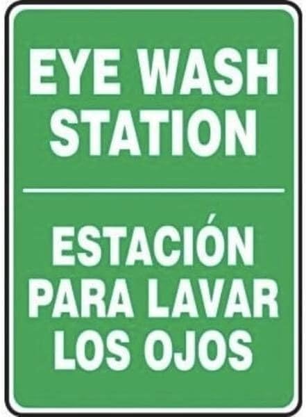BILINGUAL Safety Sign EYE WASH, Mfr: SBMFSD988XL-A