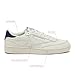 Reebok Club C 85 Mens Tennis Shoes, Casual Fashion White Sneakers for Men, Chalk/Navy/Flint Grey Metallic, 13