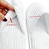 JZK 2 Pairs Large Men Disposable Slippers - White, Unisex, Washable Velvet Closed Toe Slippers for Spa, Holiday #4