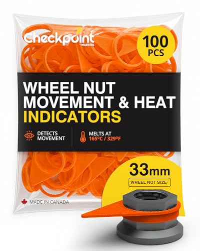 Image of Checkpoint 33 mm Wheel Nut Indicators Orange - High-Temperature Lug Nut Safety Indicators, Heat & Movement Detection for Commercial Trucks, Fleets & Trailers (100 Pack)