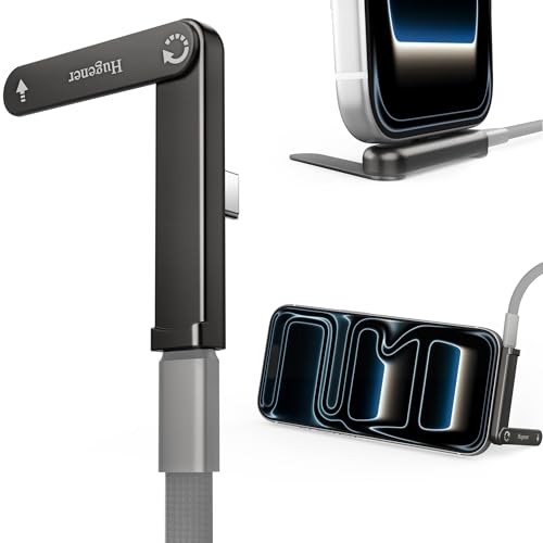 Hugener 240W Typ C Handy Ladeständer Schnellladeständer mit Verlängertem Stecker 360 Unsichtbarer Flacher USB-C-Lader für Schreibtisch und Unterwegs