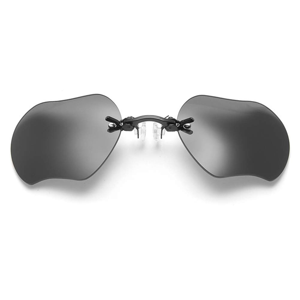 YAMEE Retro Round Clip-On Nose Sunglasses Matrix Morpheus Movie Rimless Clamp Glasses, 4 Colors