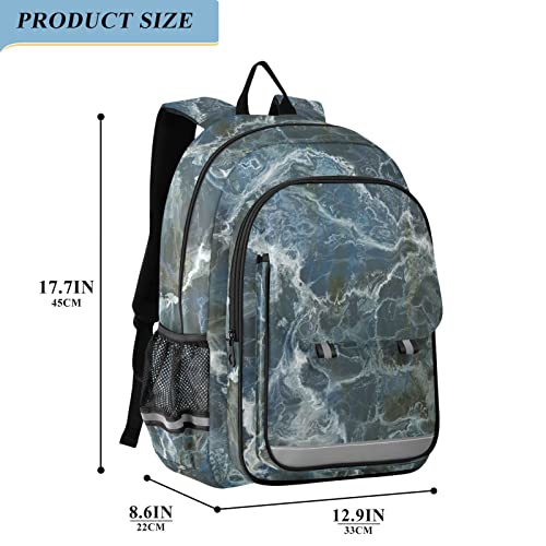 Sac à dos léopard bleu marbre pour garçon | Idéal pour le collège - 2