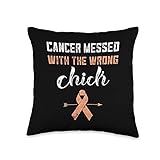 Uterine Cancer Gifts For Women Uterine Cancer Messed with The Wrong Chick Endometrial Peach Throw...