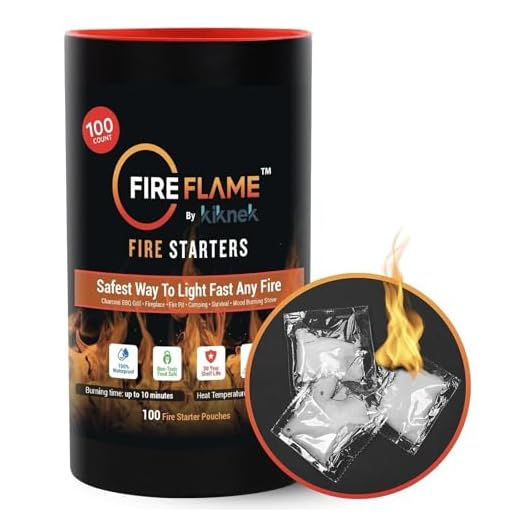 Fireflame Quick Instant Fire Starter - 100% Waterproof All-Purpose Indoor & Outdoor Firestarter, for Charcoal Starter, Campfire, Fireplace, BBQ - Odorless and Non-Toxic - 100 Pouches in Canister