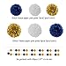 Navy Blue White Gold Party Decoration 23pcs Kits-Paper Flowers,Banner Flags,Circle Banner,Tassel Garland Birthday Bachelorette Boy Baby Shower Gender Reveal Graduation Decorations Lasting Surprise