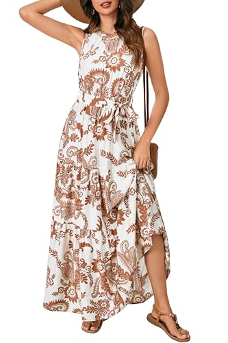 Image of Rooscier Women's Sleeveless Boho Maxi Dress