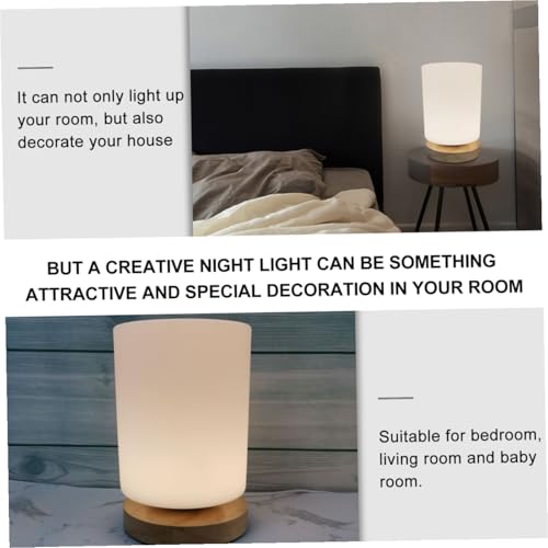 Lámpara de noche LED de madera con carga USB y control táctil miniatura 6