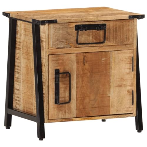 Armoire de Chevet Bois Massif Mangue FANDIAO Idéale pour Chambre Cosy