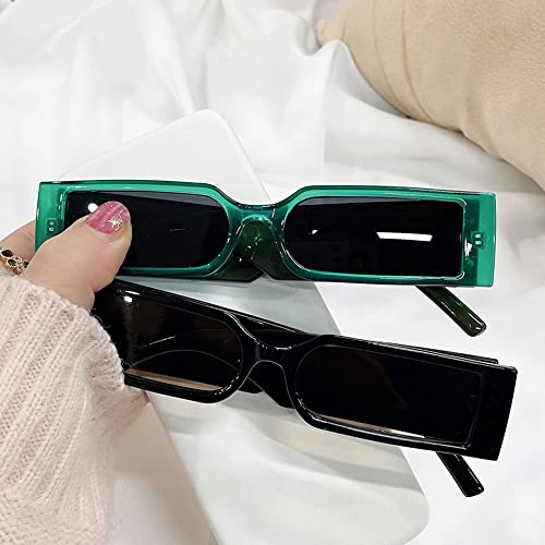 Image of 90s Retro Sunglasses Trendy Plastic Frame Small Rectangle Sunglasses Unisex Eyewear AZ9548
