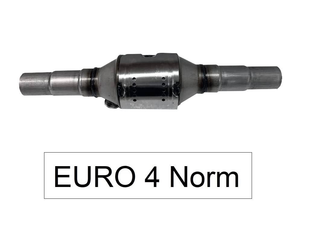 Universal Katalysator EURO 4 Norm RUND für alle Benzinmotoren bis 2000ccm mit Stufenrohr Ø 45mm / Ø 50mm / Ø 54 mm.Kein Pfand und Rückgabe des alten Katalysators !
