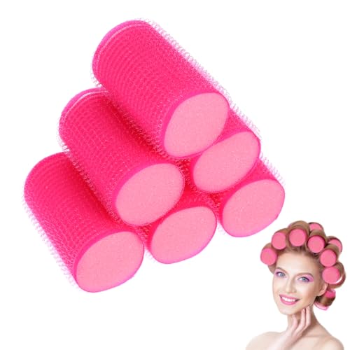 MUSISALY 8 Piezas Rizador De Pelo De Las Mujeres Accesorios Rulos De Esponja Rodillo De Pelo Suave y Autosujetante Rodillos Con Espuma Rulos Para El Cabello Salón Rosy