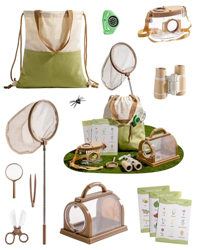ROBOTIME Kinder Entdecker Kit, mit Insektennetz, Lupe, Insektenbeobachter,...