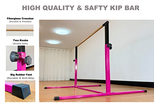 image for MARFULA 4FT Gymnastic Bar With Mat Set Gymnastics Horizontal Bar Gymna