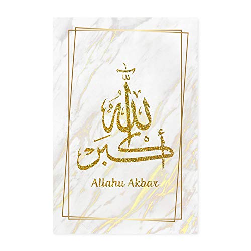 Arte islámico moderno de la pared de la lona del oro Pintura del cartel Impresión de la imagen Decoración de la sala de estar 50x70cm