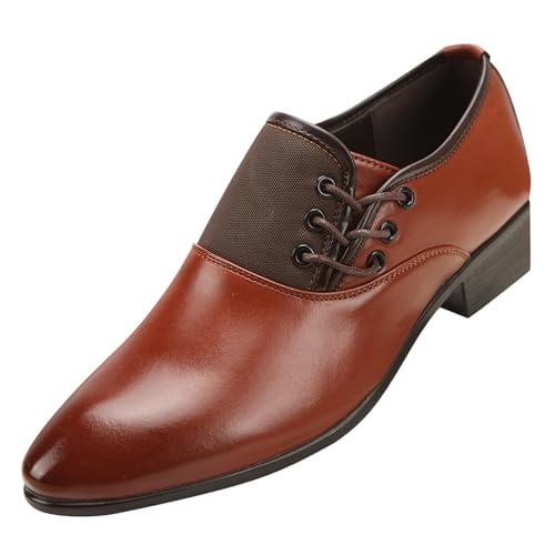 Elegantes zapatos de negocios para hombre estilo Oxfords finos con cordones color marrón