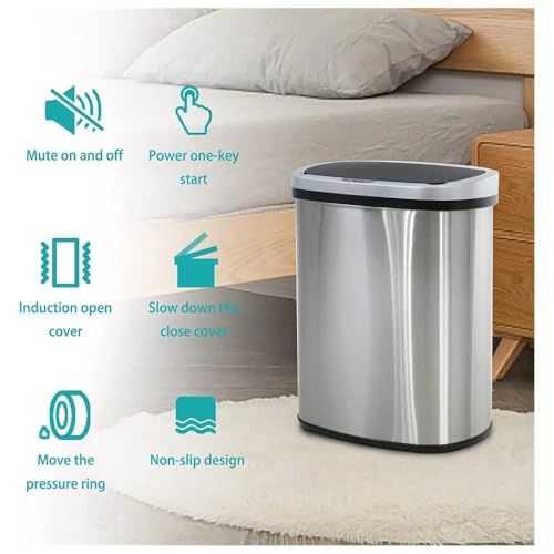 Basura Touchless de Acero Inoxidable 13 galones miniatura 2