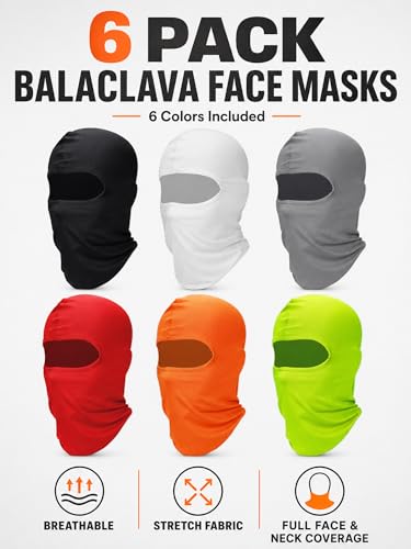 Image of SATINIOR 6 Pcs Ski Mask Cover Balaclava Full Face Mask Summer Face Cover UV Windproof Balaclava for Men Women Outdoor Sports