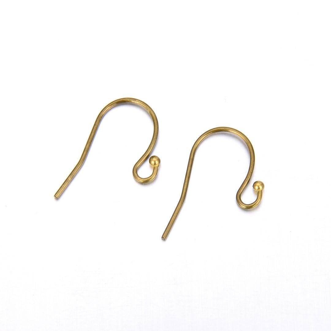 Adabele CF242-4 Ohrringhaken mit Kugelpunkten, hypoallergen, 20 mm, Ohrdraht, 0,7 mm, antikes bronzefarbenes Messing, für Ohrringherstellung, 50 Stück
