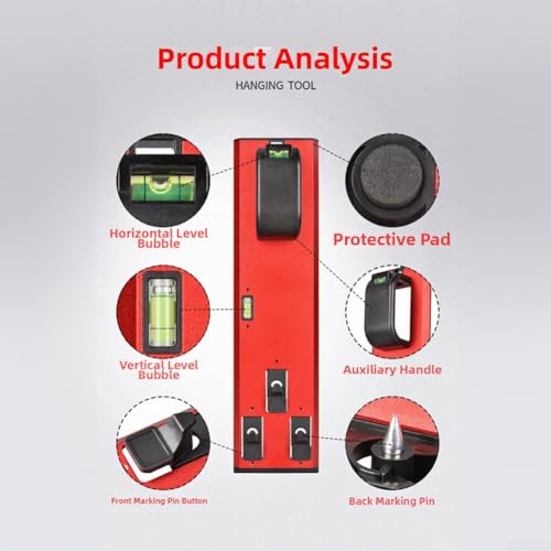 Kit outils accrocher photos niveau amovible clés magnétiques cadre droit - 5