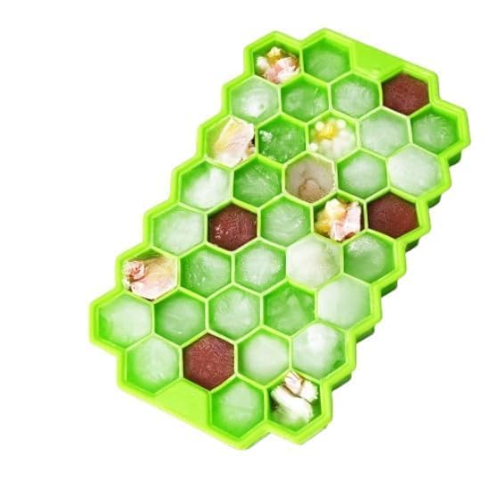 Image of Ice Cube Tray Silicone for Freezer Honeycomb 37 Cavity Ice Cube Mould Flexible Tray for Freezer, Chocolate Cake Maker, Ice Trays for Chilled Drinks, Reusable (Pack of 1)