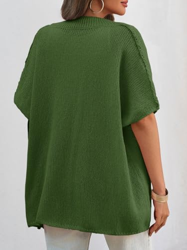 Image of Saodimallsu Womens Short Sleeve Cardigan Sweaters Button Down Lightweight Knit Cardigans