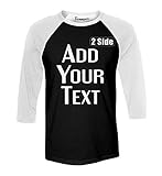 Custom 3/4 Sleeve T-Shirt Personalized Raglan Baseball T-Shirt Custom Unisex Raglan Shirt Black-White
