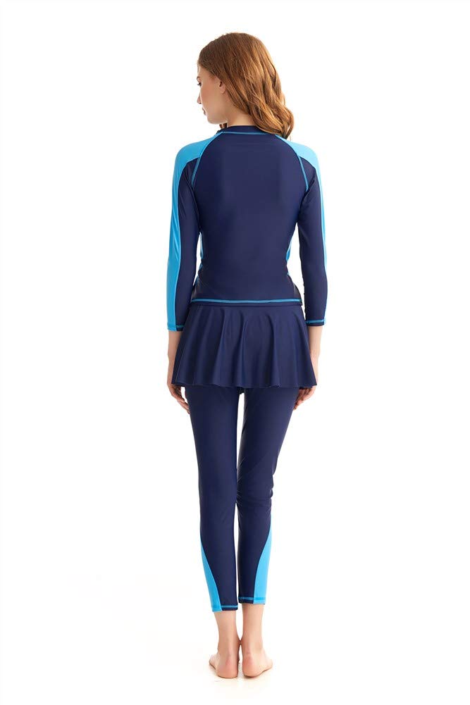 Women Rash Guard Long Sleeve Swimwear Skirt Swimsuit Set Wetsuit burkinis