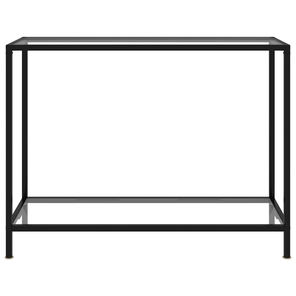 Générique Stół Konsola ze szkła hartowanego 100x35x75 cm przezroczysty | Stal malowana proszkowo, półka do przechowywania, łatwa do czyszczenia, nowoczesny stolik boczny
