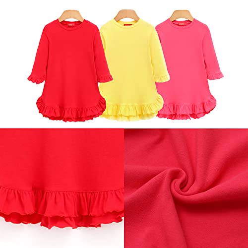Red Dress for Girls Toddler Long Sleeve Christmas Casual Holiday Dresses3