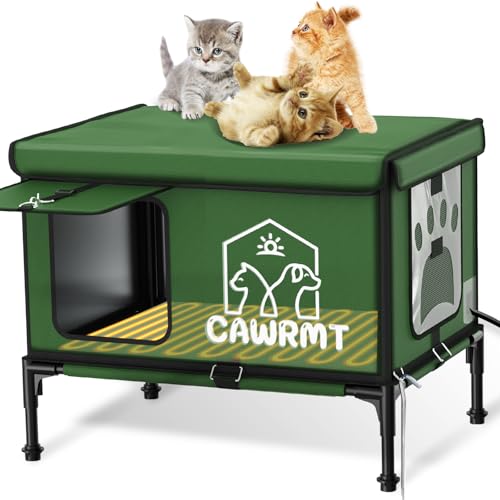 Engtesy Waterproof Heated Elevated Cat House