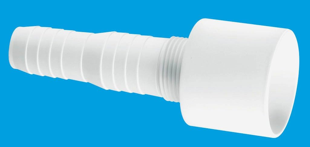 McAlpine Multifit WMF3 Nozzle Socket 38mm - Straight Nozzle for Connection to 1 1/2in Multifit - Manufactured Out of Polypropylene - Comes with All Necessary washers