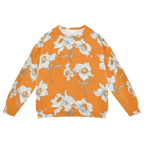 JUNZAN Safari Narcissus Orange Little Girls Sweatshirt Hoodie Crewneck Outerwear for Kids Camping 4T