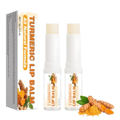 2PCS Turmeric Lip Balm for Dark Lips,Lip Balm for Dark