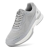 FitVille Extra Wide Pickleball Shoes for Men Tennis Shoes Sneakers for All Court Racquetball Athletic Shoes for Racquet Sport | Arch Support & Wide Toe Box (15 X-Wide, Moon Grey)