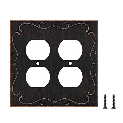 Placa de interruptor doble duplex para pared modelo French Cabriole bronce envejecido 7