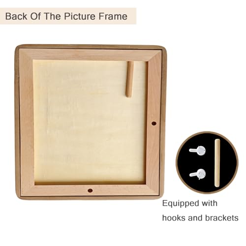 Phcrfesro 8x8 Solid Wood Picture Frame with Mat, Walnut Wooden Photo Frame with Tempered Glass, Tabletop or Wall Mounted Display by Phcrfesro - Image 7