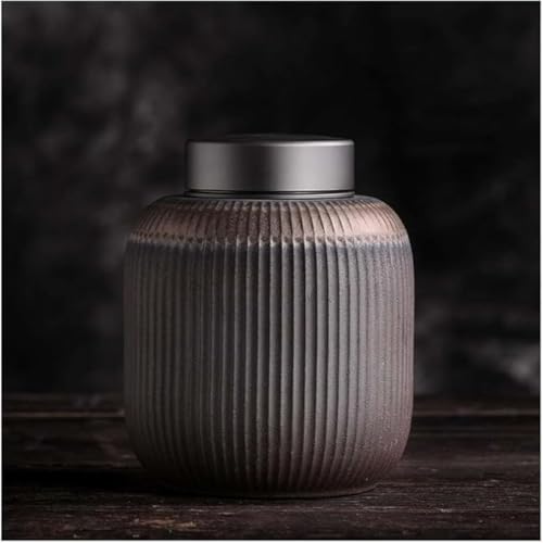 Zxyler陶器 茶入れ 日本茶 茶具 保存容器 茶容器 洗練 茶筒 茶缶 お茶缶 茶道具 上品 キッチン用品 お茶用 ティー用品 粗陶 密閉性 中国茶 家庭用 贈り物 茶葉入れ 蓋付き 茶壷 防湿 防虫保存缶 和風 おしゃれ
