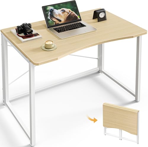 Image of Huuger Folding Desk for Small Spaces, 31.5 Inch Foldable Computer Table