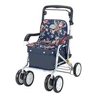 【美品】マキテック　シルバーカー ノーブルプラス NBP-2  Blue Flower（青花柄） Amazon | マキテック ノーブルプラス 青花柄 NBP-2BF | マキテック