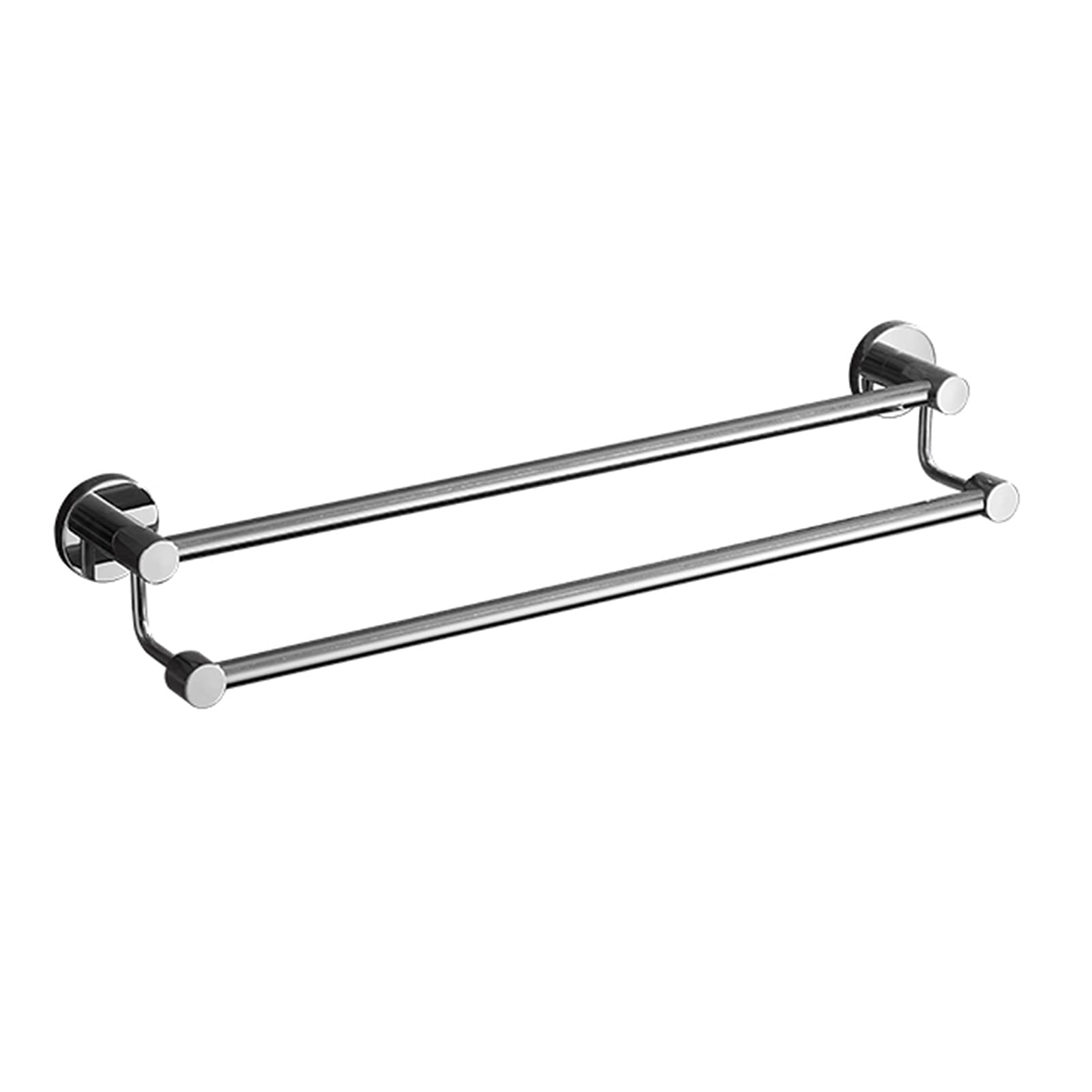 LMYSXAOZ Double Towel Bar Rail, 30CM-120CM, SUS 304 Stainless Steel Round Base Holder, Brushed Silver Finish, Wall Mounted Rack for Bathroom Hardware and Kitchen (Size : 60cm)