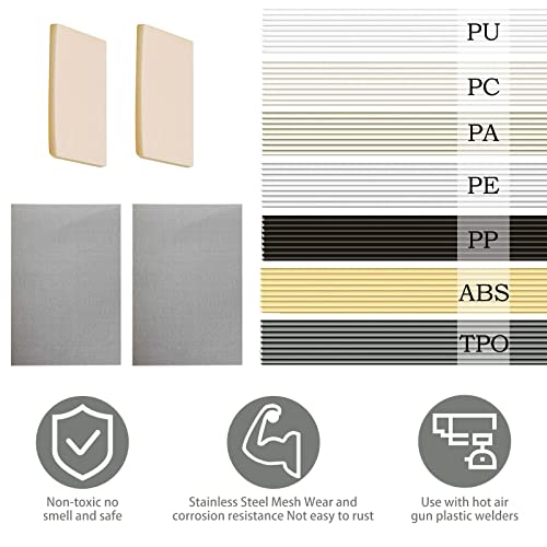 Plastic Welding Rods 106 Pcs,WMLBK Wires Sticks with Stainless Steel Mesh and Sandpaper ABS/PE/PP/TPO/PU/PC Welding Rods for Plastic Welding Kit/Hot Air Gun and Daily Plastic Repair (106) - Image 2