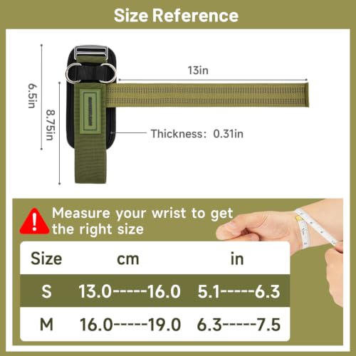 Image of MANUEKLEAR Non-Slip Wrist Straps for Weightlifting Deadlifting, Gym Lifting Straps with D Rings for Cable Machine Workout, 10mm Neoprene Padded Weight lifting Wrist Wraps for Men Women (Green, M (16.0-19.0 cm))