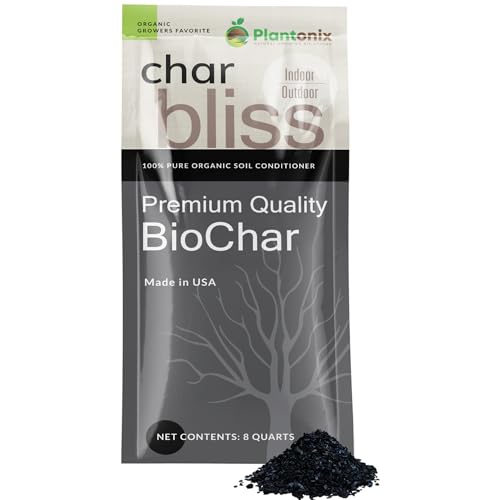 Char Bliss (8 Qts) - Organic Biochar for Plants - OMRI-Listed Biochar Soil Amendment Organic - Bio Char for Plants - Horticultural Charcoal for Plants, Potting Soil, Garden Soil, & Potting Mixes