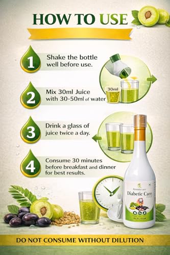 Image of Dia Free 1L | Clinically Proven Diabetic Care | Supports Healthy Blood Sugar Levels & Insulin Sensitivity | Reduces Post Meal Sugar Spikes | Amla, Karela, Jamun, Triphala & More