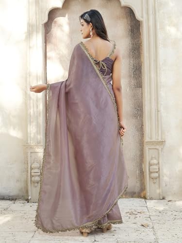 Image of Womanista Crunchy party saree for Women | organza saree for women